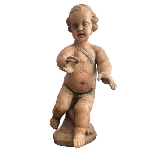 18th century Italian polychrome carved wood Christ Child figure