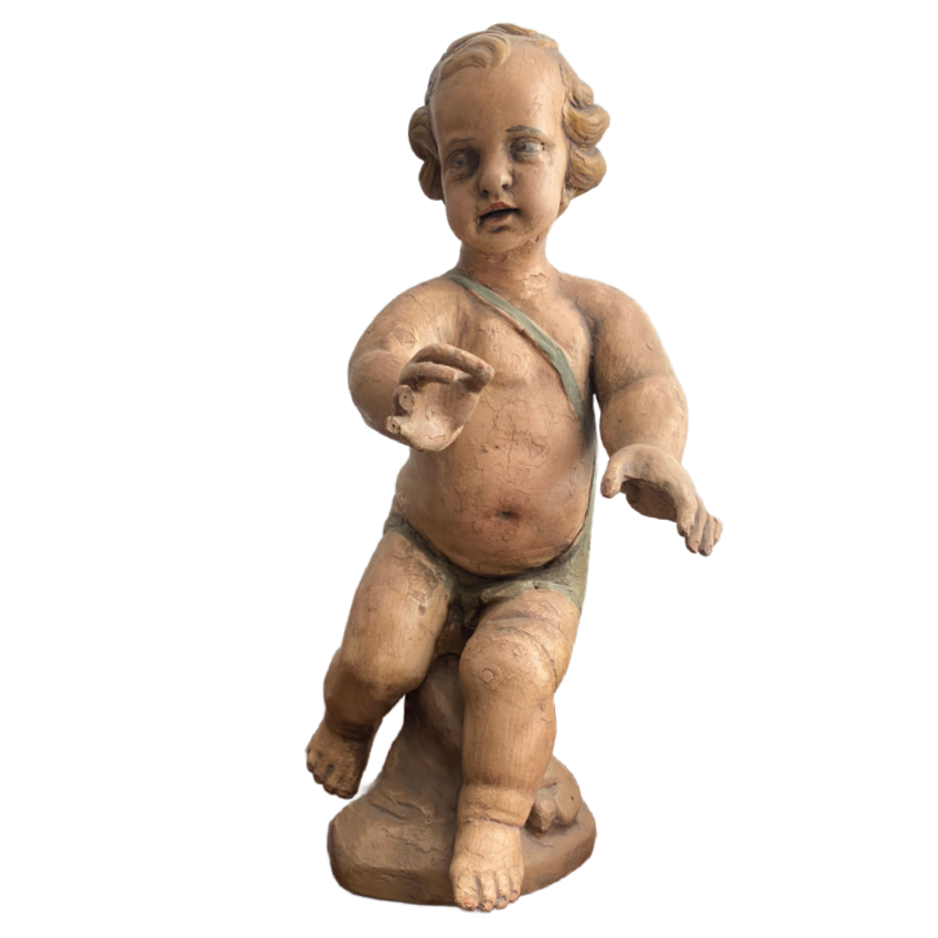 18th century Italian polychrome carved wood Christ Child figure