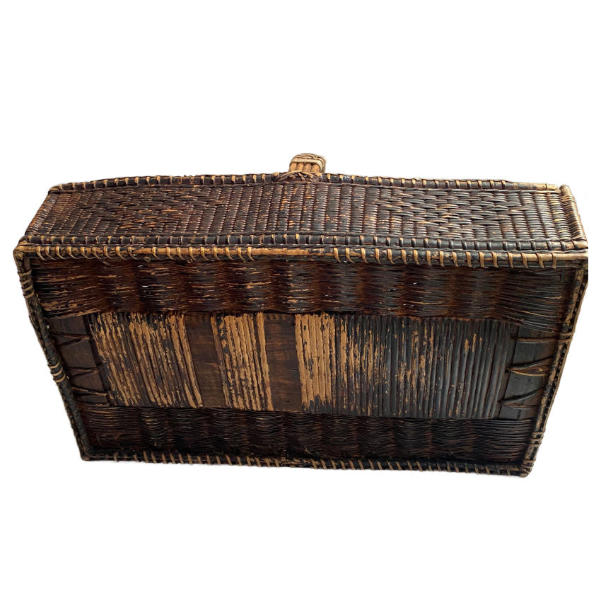 Exceptional 19th Century Antique Shallow Handwoven Basket