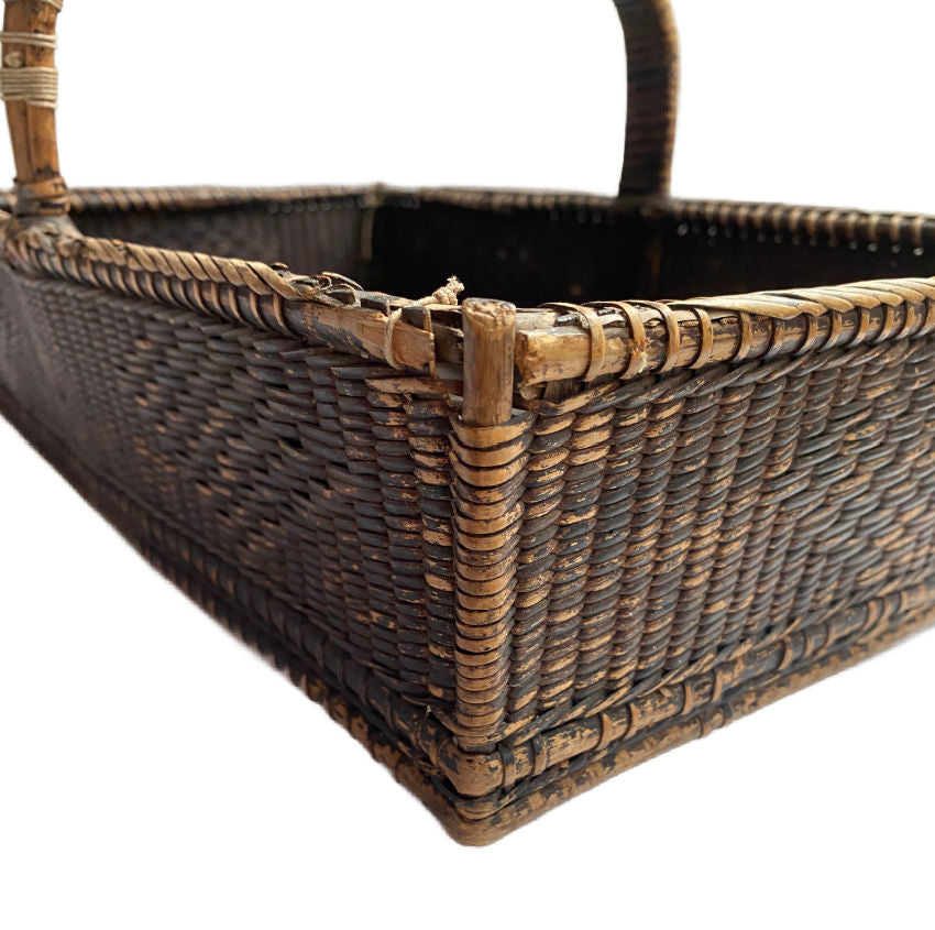 Exceptional 19th Century Antique Shallow Handwoven Basket