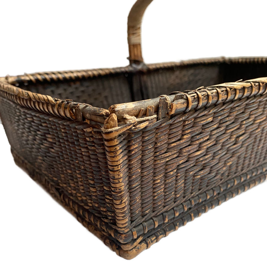 Exceptional 19th Century Antique Shallow Handwoven Basket