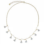 Lily of the Valley statement necklace in patinated bronze botanical floral jewelry