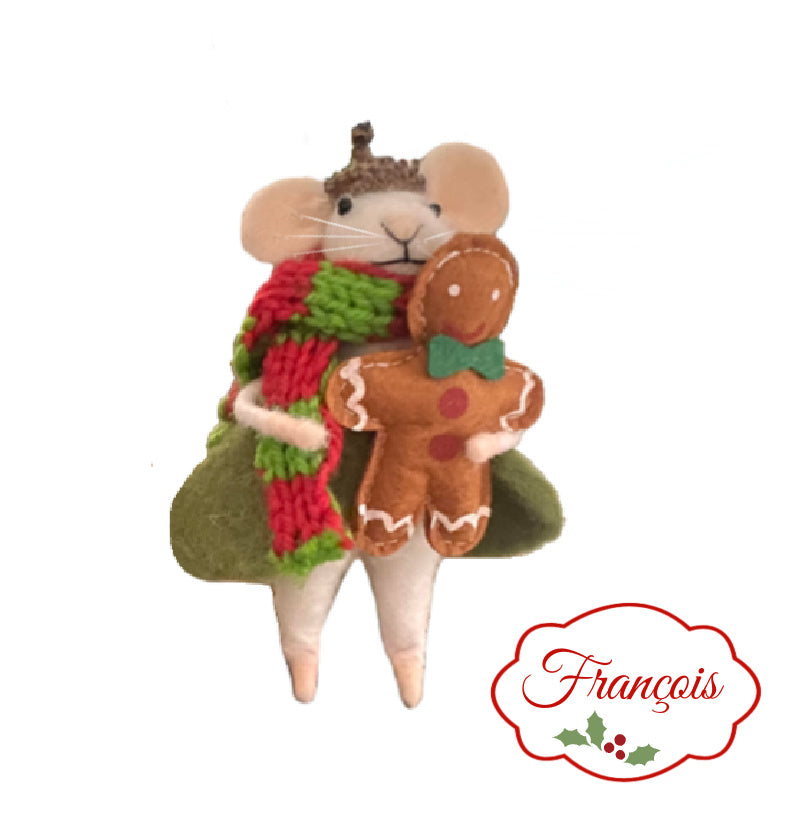 fine quality felted mice ornaments