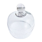 Close-up of glass knob on antique French glass cloche