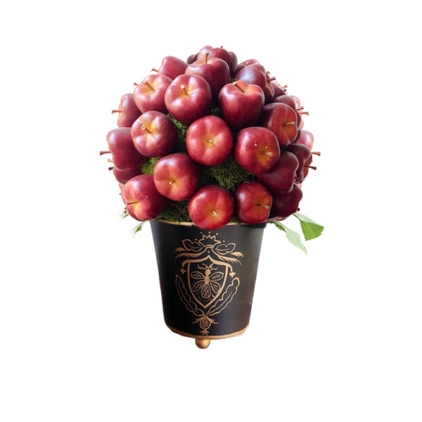 French Country Apple Topiary in Tole Jardiniere - frenchgardenhouse