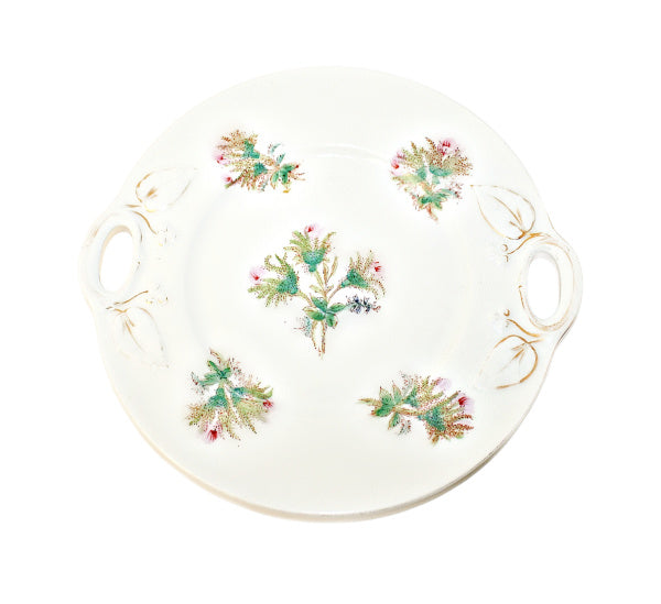 French Limoges Moss Rose Cake Plate