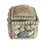 french souvenir shellwork box with soft pastel shells