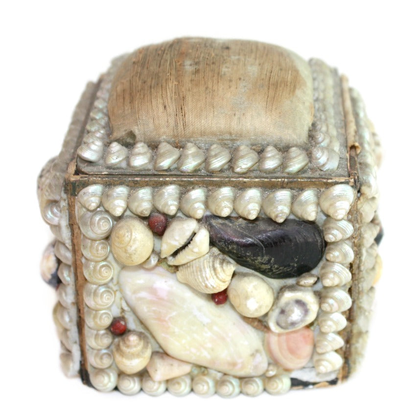 small antique shell box for dressing table display