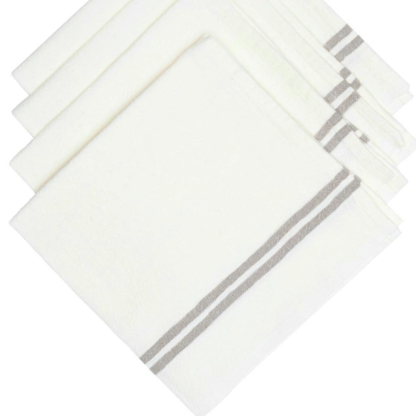 French Country White Linen Napkins Set Of 4