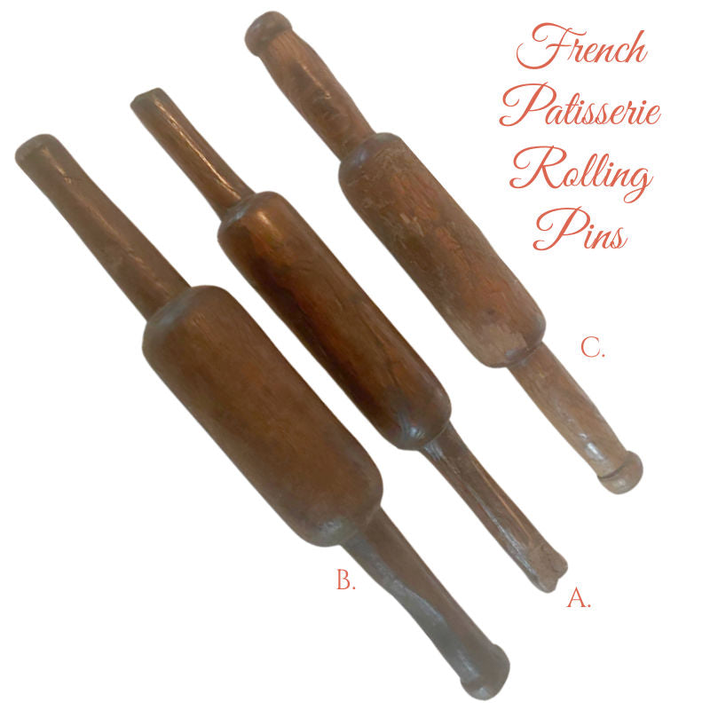 Antique French Country Wood Rolling Pin C