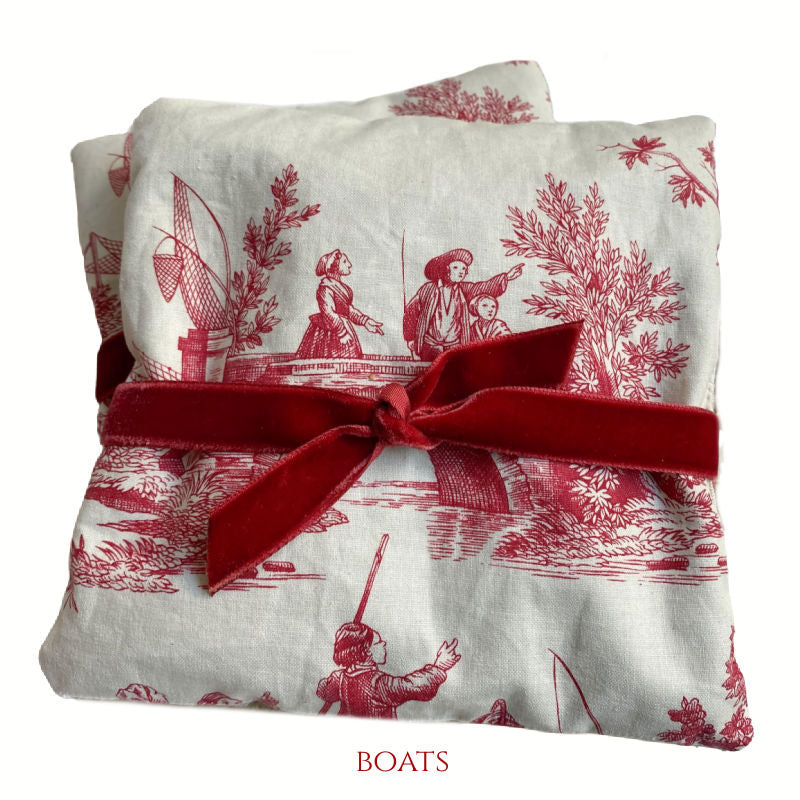 French Toile Lavender Sachet Boats