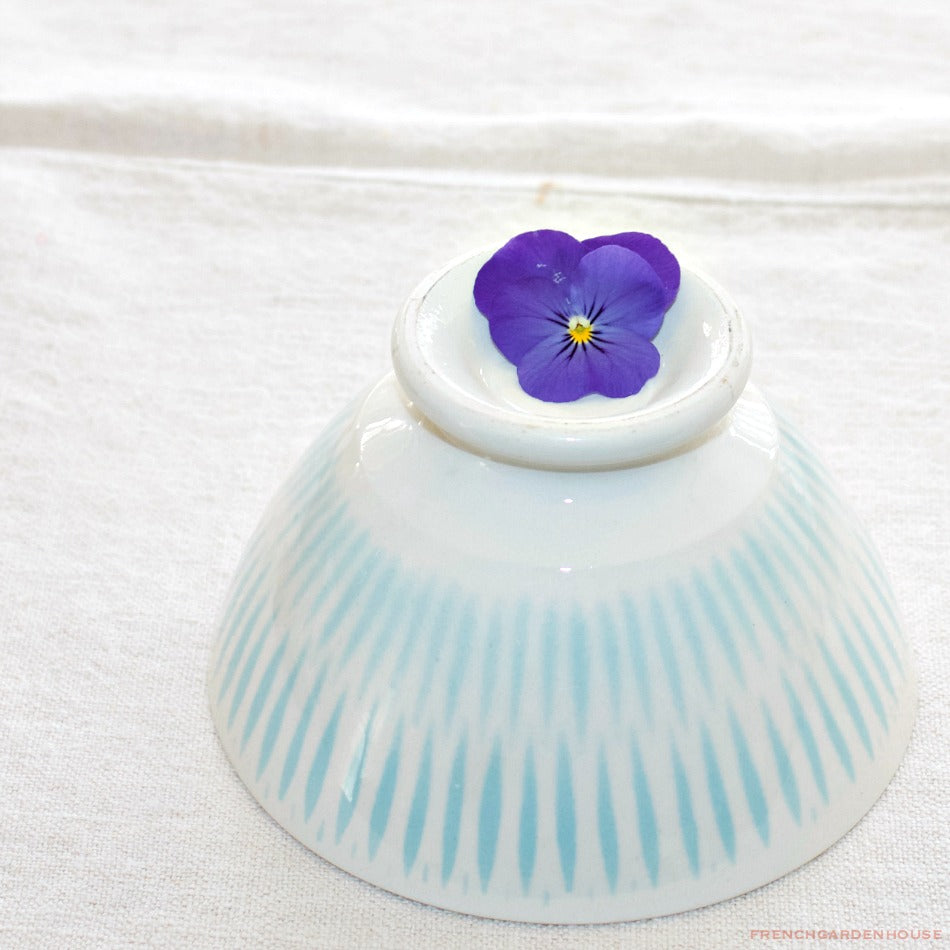 Antique French cafe au lait bowl with blue aqua color