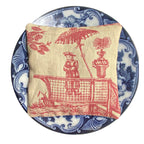 Large handmade French linen sachet with Chinoiserie fabric, filled with Provence lavender for a timeless, elegant scent and refined French country charm.