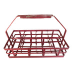 French Country red painted 8 bottle wine rack holder European wine cellar display