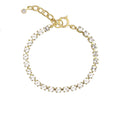 Timeless French gold bracelet with cushion-cut Parisian Clear Swarovski crystals, expertly made from antique molds,luxe dangle. Elegant, collectible, and refined.