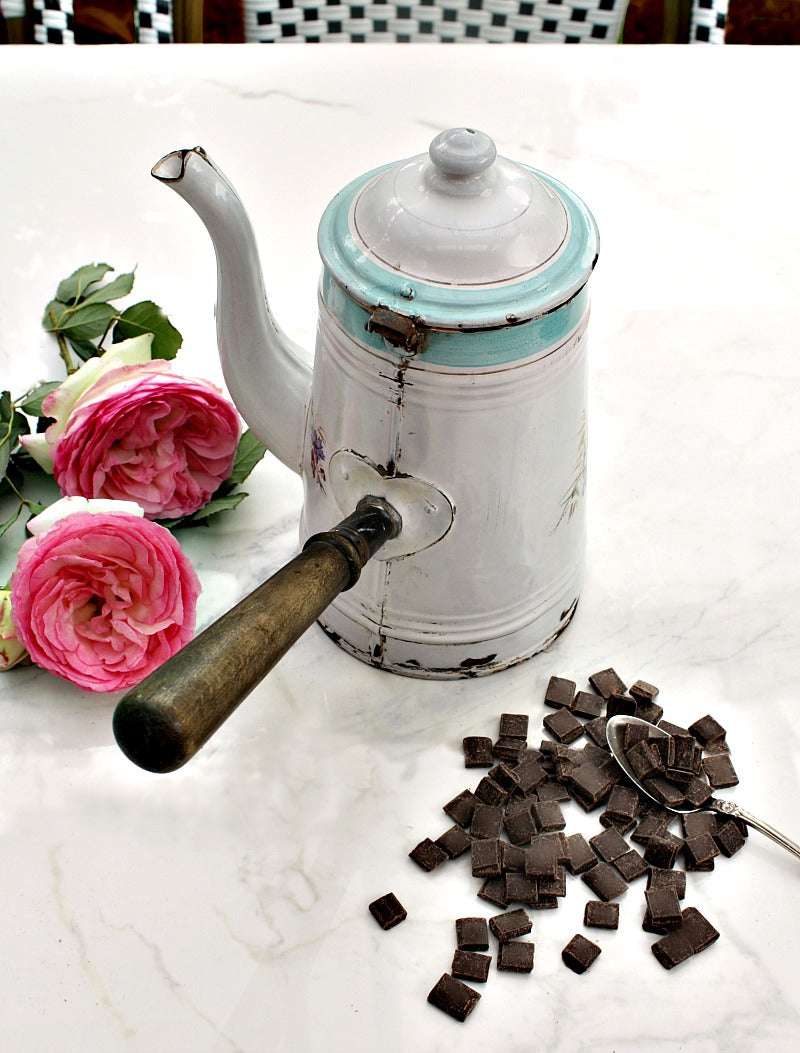 Antique French Enamel Chocolat Pot