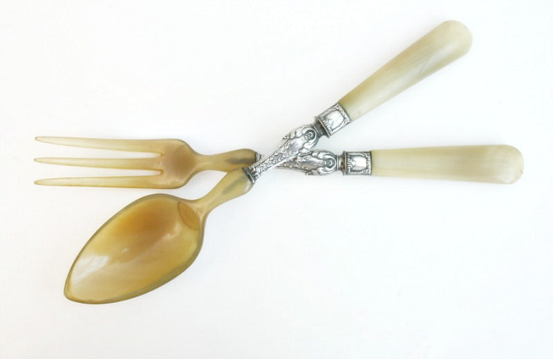 Art Deco French Sterling Salad Servers