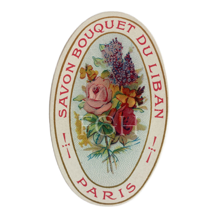 French Old Store Stock Savon Bouquet Soap Labels Set of 2