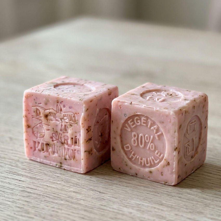 Authentic Savon de Marseille rose soap from France