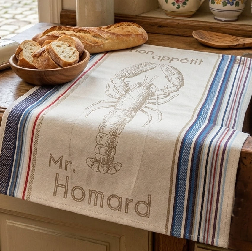 French Brittany Lobster Drying Tea Towel - Back in Stock!