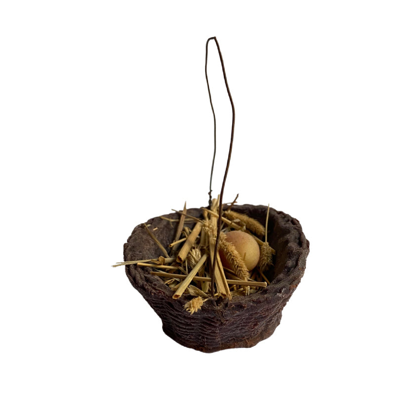 French Country Artisan Made Wax Egg Basket