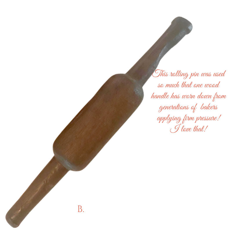 Antique French Country Wood Rolling Pin B