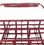 Decorative wine bottle holder French style red painted metal cellar organizer handle detail