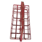 French country kitchen decor red painted 8 bottle wine bottle holder rack top view