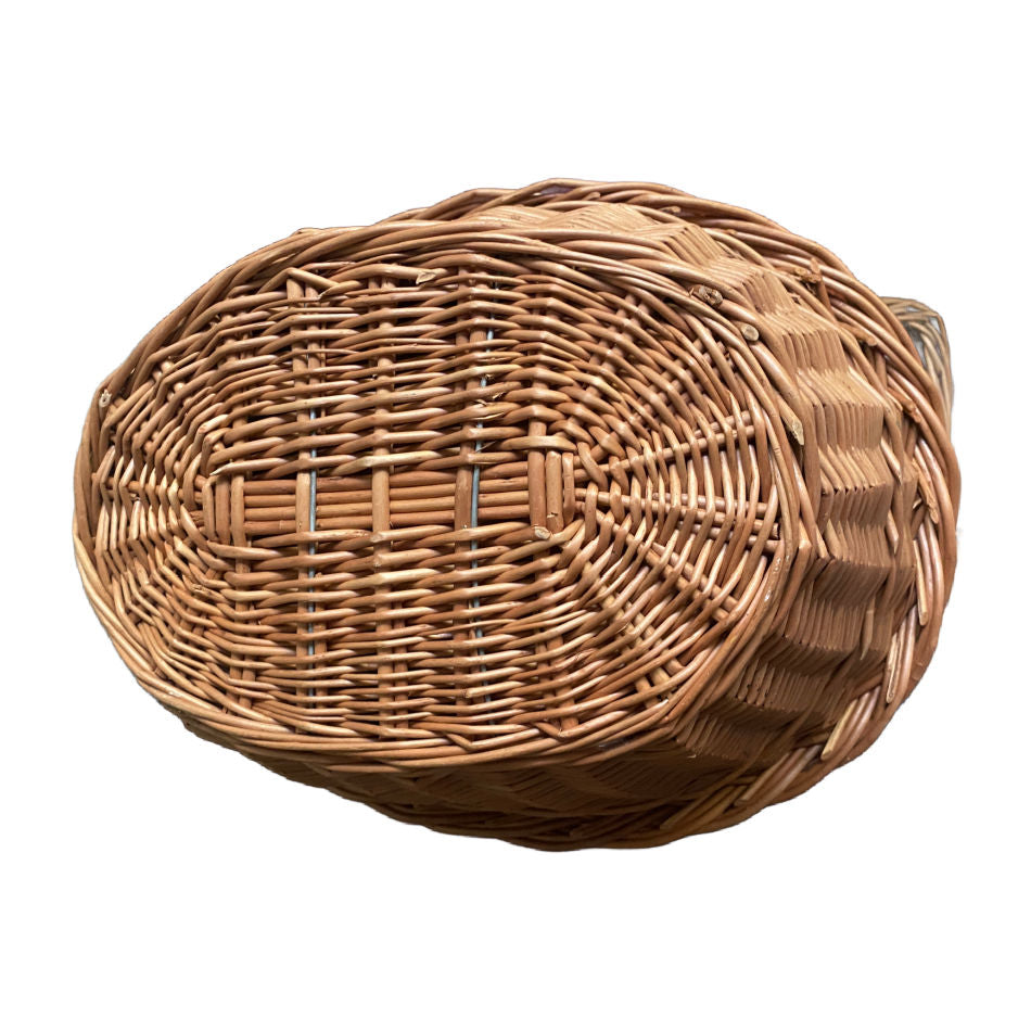 Vintage willow market basket with aged natural finish