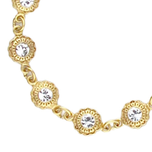 French Floral Crystal Bracelet – Parisian Artisan Design
