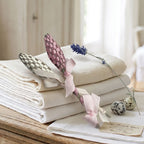 French lavender wands set of two with pink and white  ribbons