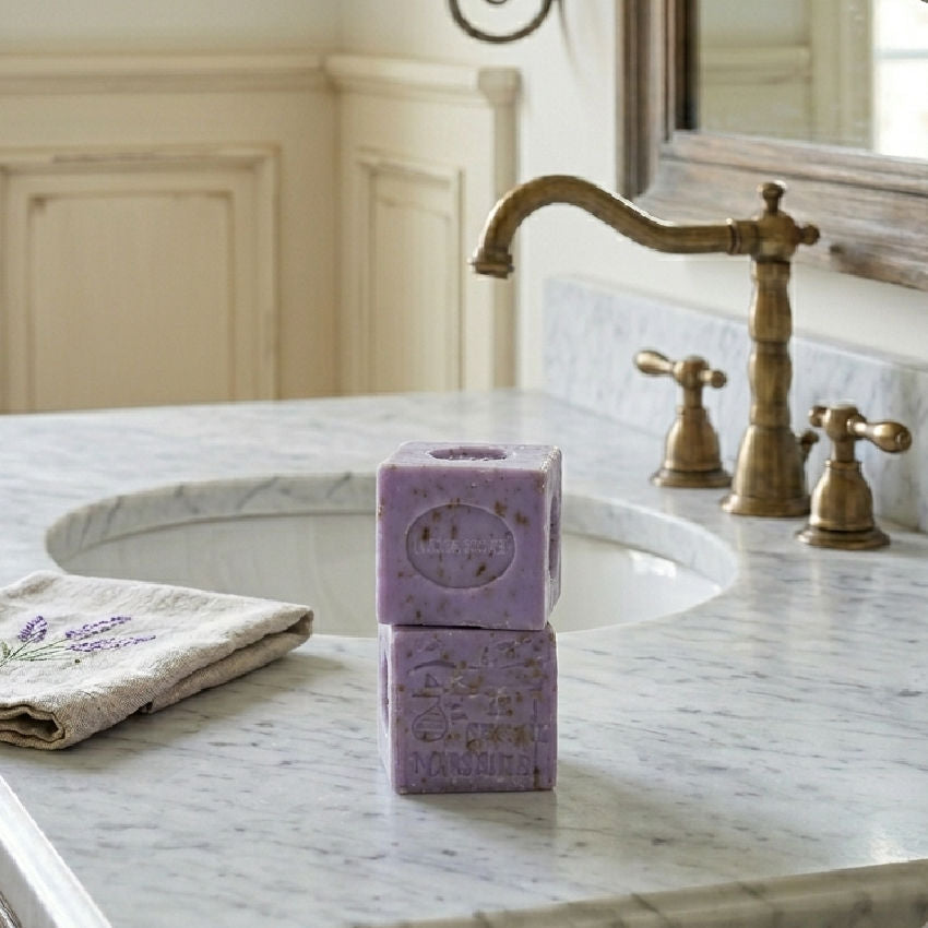 French Savon de Marseille Lavender Soap Cubes Set of Two