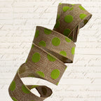 French Wired Green Dots Ribbon