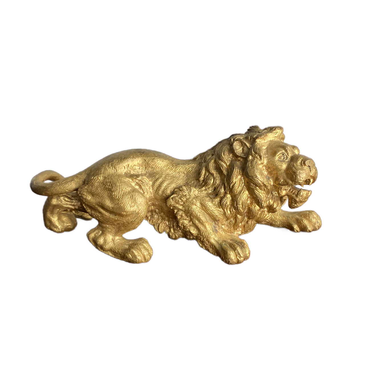 Antique French Gilded Bronzed Lion Presse Papier