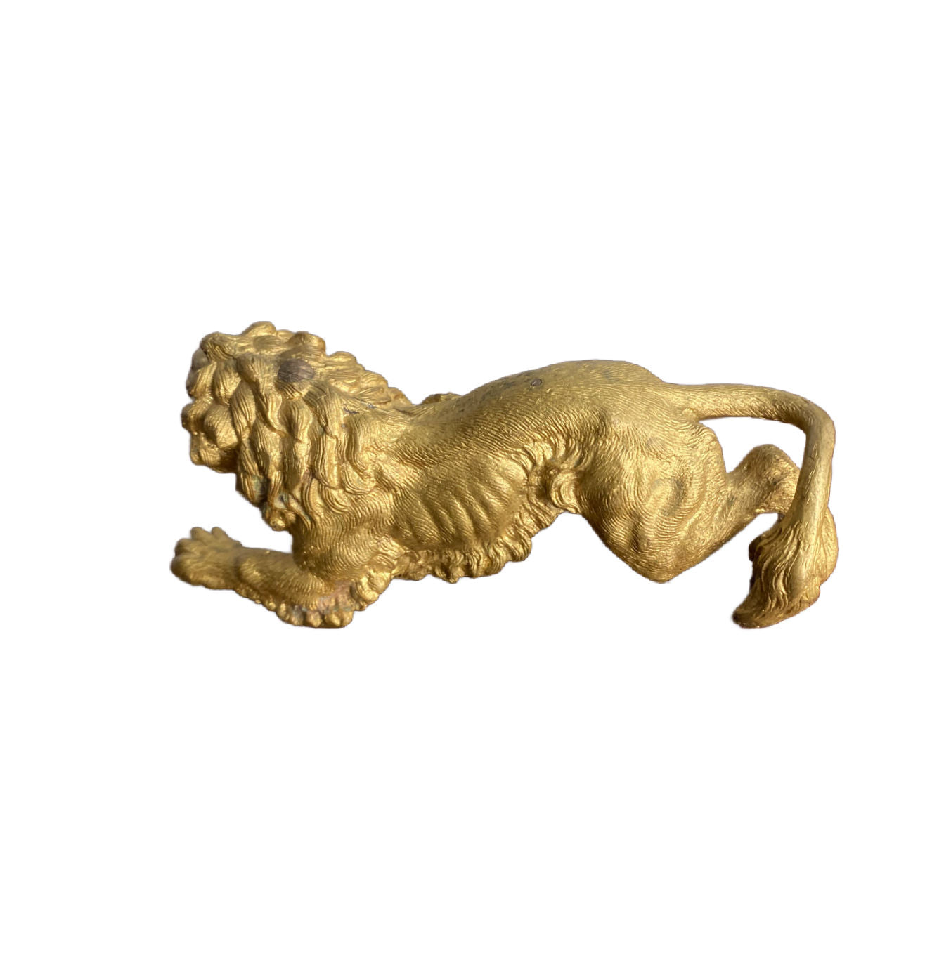 Antique French Gilded Bronzed Lion Presse Papier