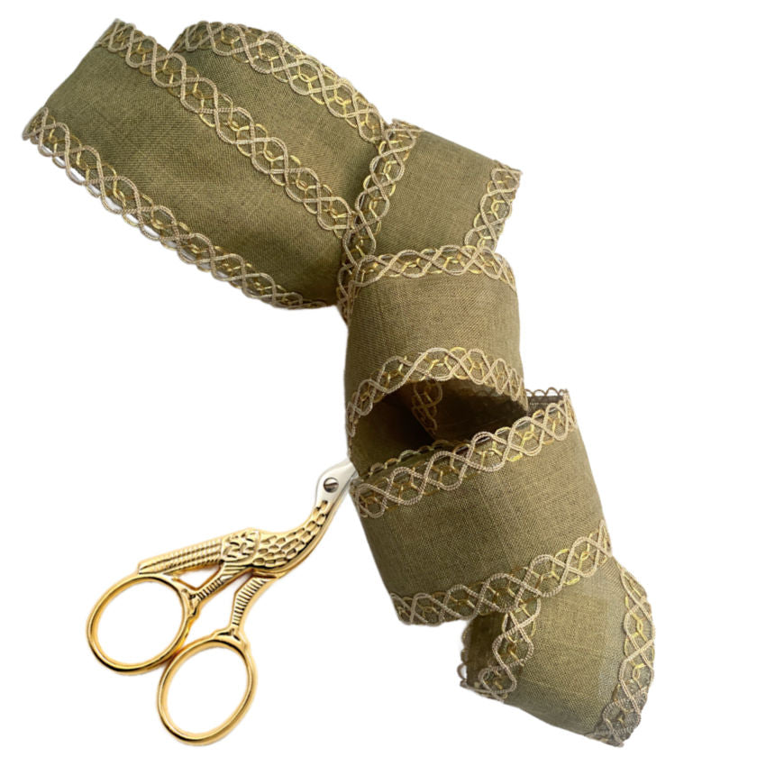 Gilded Provence Groves French Wired Ribbon