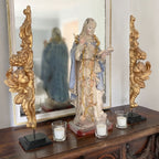 Rare Pair of 18th Century French Carved Gilt Gesso Angel Fragments