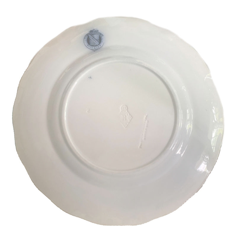 English pottery dinner plates made for the French market in Paris mark