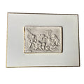Grand Tour cherub relief mounted on canvas with gilt edge detail