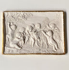 Classical European inspired wall relief art soft romantic interior scene