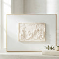 Grand Tour plaster relief of Neoclassical Cherubs with Satyr on canvas