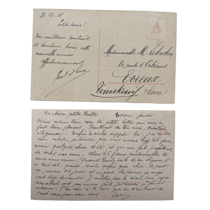 Antique Original Postcards Portraits of Young Girls Set of 2