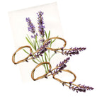 Hand Cast Pewter & Enameled Lavender Napkin Rings