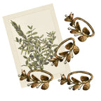 Hand Cast Pewter & Freshwater Pearl Boxwood Napkin Rings Set of 4