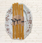 Natural Hand Made Bamboo Beeswax Taper Candles Pair