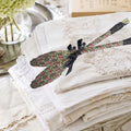 Hand woven French lavender Fuseau de Lavande wand black and pink brocade
