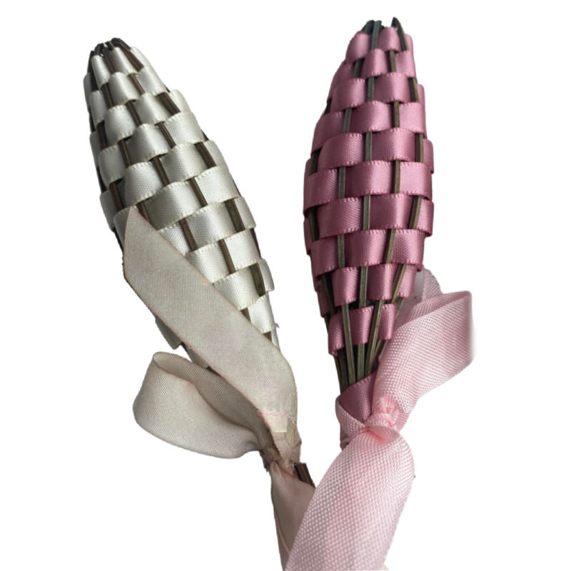 Hand Woven Provence Fuseau de Lavande Petit Set White Pink