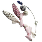Handwoven French lavender wands with rose and white ribbons