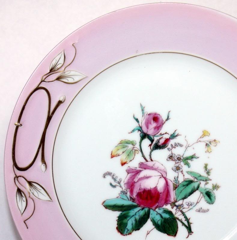 antique hand painted Limoges Haviland Pinkr ose