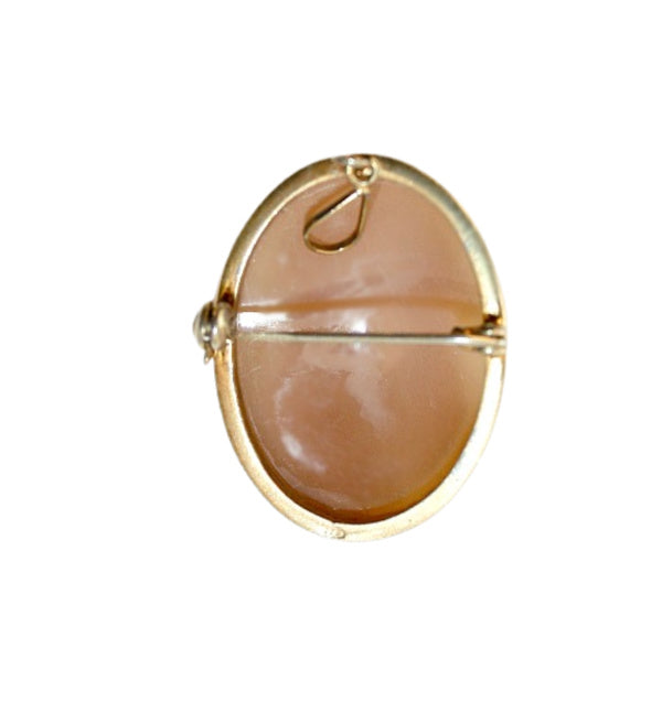 Estate Gold Cameo Pendant Portrait Brooch